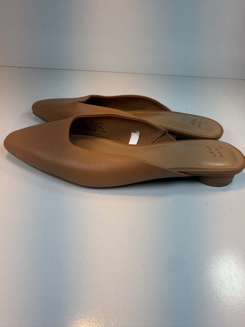 A New Day Mules Size 9 Tan Pointed Toe Slip On Flat Shoes
